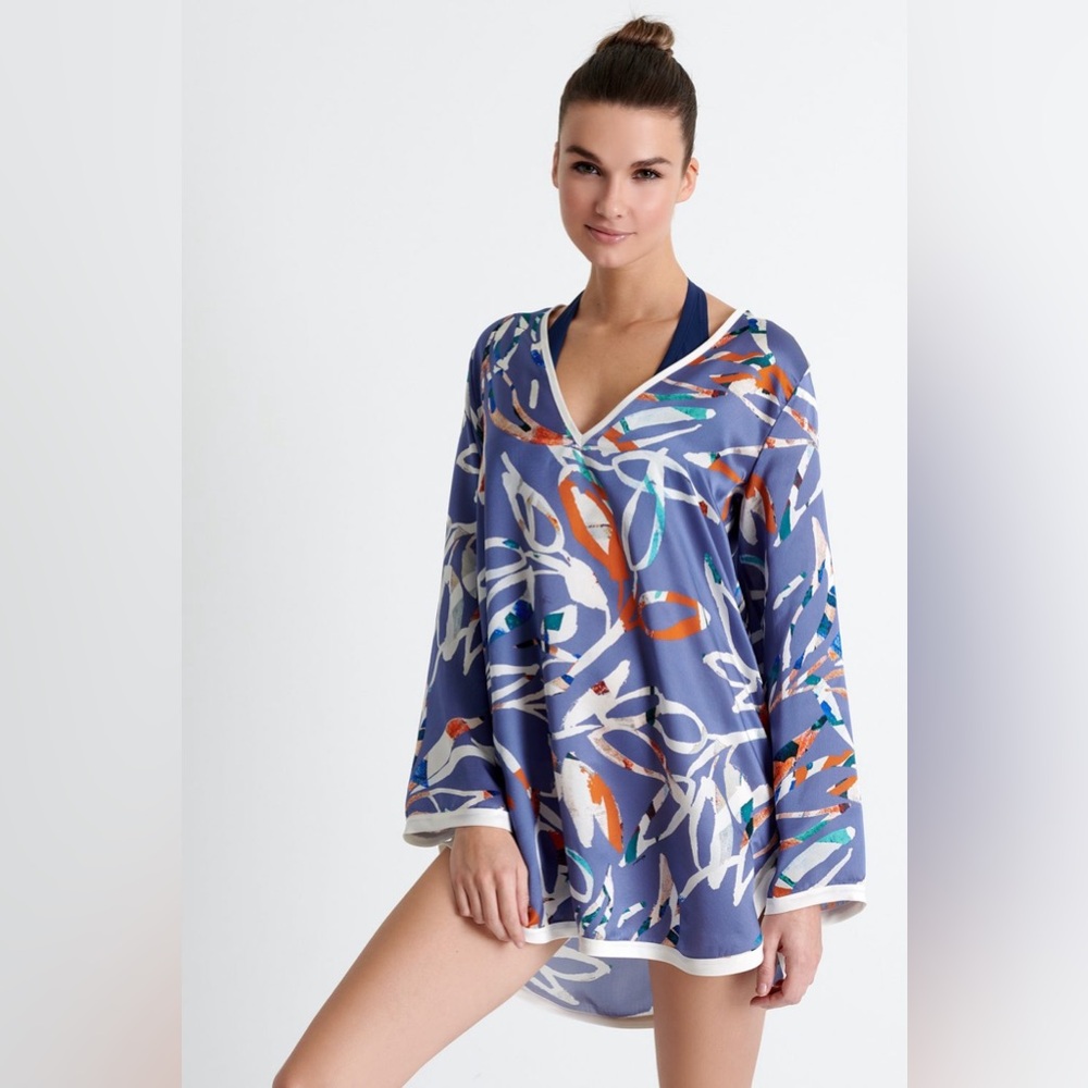 SHAN Women's Tokyo Leaf Silk Tunic In Print